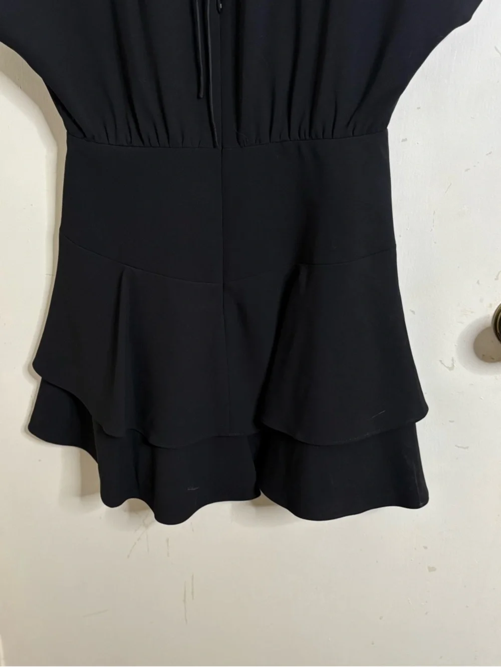 Alice + Olivia Black Mini Dress with Layered Ruffle Skirt - Picture 14 of 14